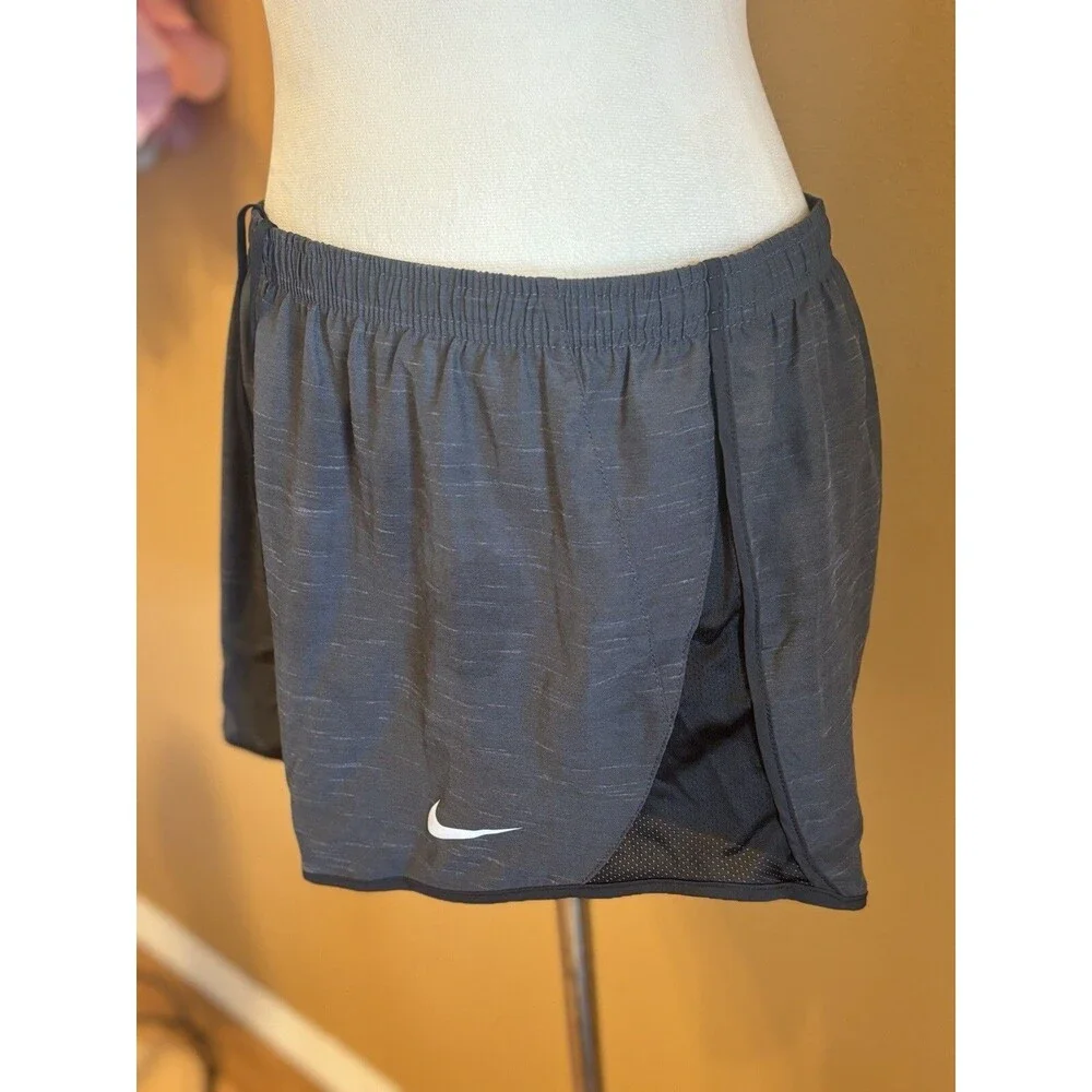 Nike Women's L Dri-Fit Running Shorts Gray Lined Drawstring NWT Athletic
